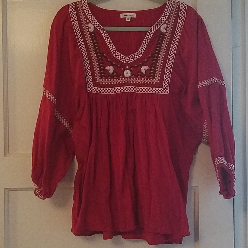 Max Studio embroidered top